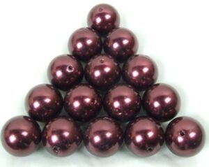 Large Pearl App 25mm In Acetate Box x 27pcs Burgundy-0