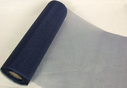Organza Snow Sheer/Roll Navy Blue 29cm x 25mtr-0