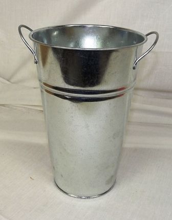 25 x 16cm Galvanised Zinc Vase-13355