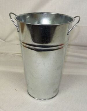 25 x 16cm Galvanised Zinc Vase-0