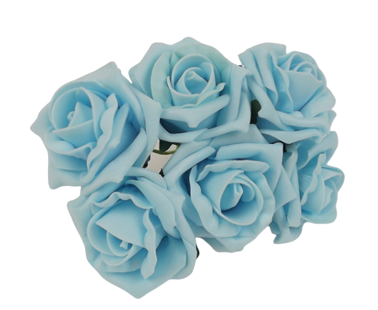 Foam Colourfast Cottage Rose x 6 Aqua-0