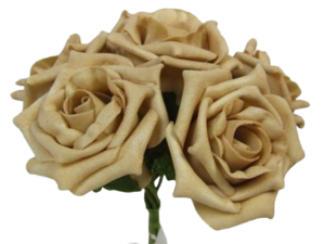 Foam Colourfast Cottage Rose x 6 Gold-0