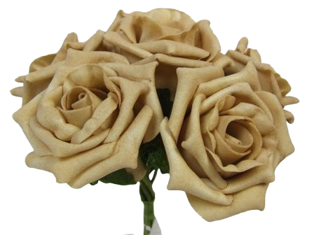 Foam Colourfast Cottage Rose x 6 Gold-0