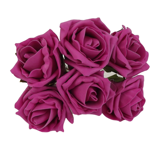 Foam Colourfast Cottage Rose x 6 Dark Pink-0