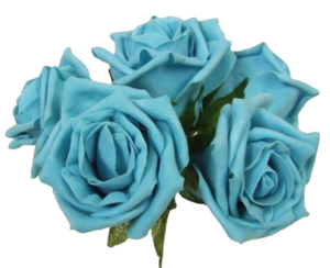 Foam Colourfast Cottage Rose x 6 Turquoise-0
