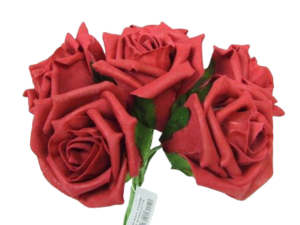 Foam Colourfast Cottage Rose x 6 Ruby Red-0