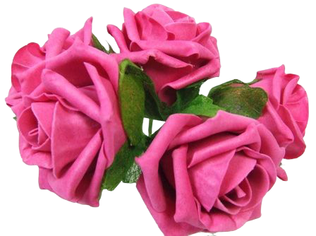 Foam Colourfast Cottage Rose x 6 Hot Pink-0