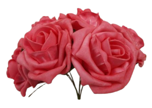 Foam Cottage Rose x 6 Coral - NOT COLOURFAST-0