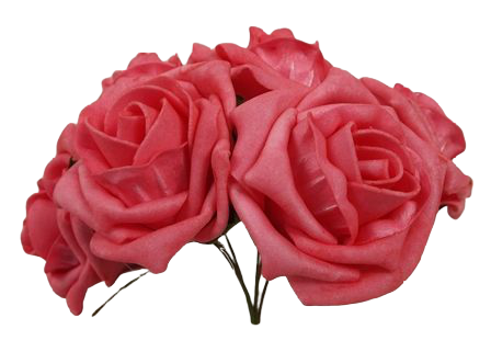 Foam Cottage Rose x 6 Coral - NOT COLOURFAST-0