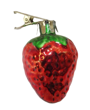 5cm Glass Strawberry Clip-Red-0