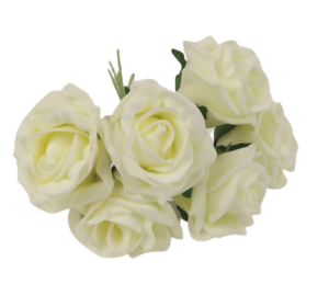 Foam Colourfast Cottage Rose x 6 Lemon-0
