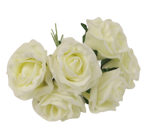 Foam Colourfast Cottage Rose x 6 Lemon-0