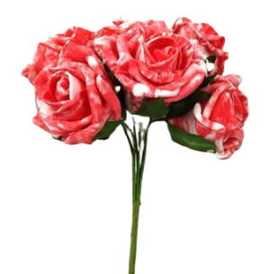 Colourfast Marble Rose x6 heads Coral-0