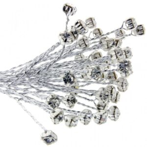 4mm Diamante Branch - Silver (3bunches x 6 stems per bag)-0