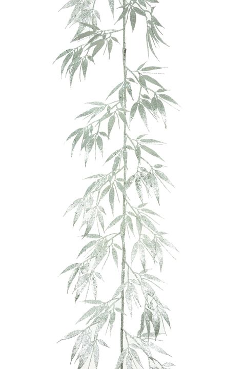 Slender Leaf Garland 180cm Silver-0
