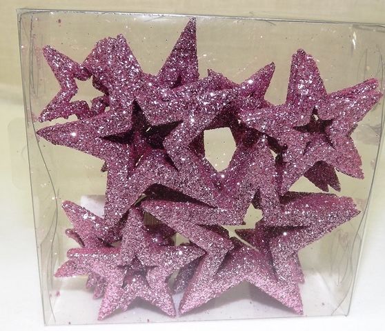 Glitter Stars Open Assorted Sizes Pink-0