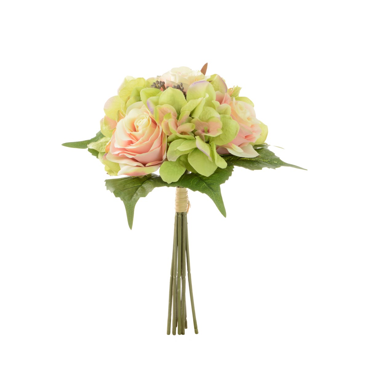 Rose/Hydrangea Bouquet 31cm Pink/Green
