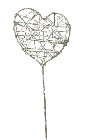 Glittered Heart Wand White/Iridescent 7 x 30cm-0