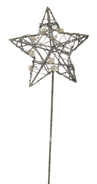 Glittered Star Wand Silver 7 x 30cm-0