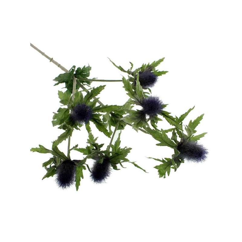 84cm Flocked Eryngium Spray Lilac-0