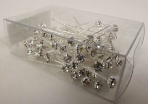 4mm Diamante Corsage Pin Silver x 72 Pins-0