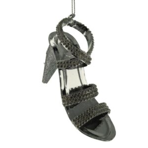 6cm Glittered High Heel Shoe Silver-0