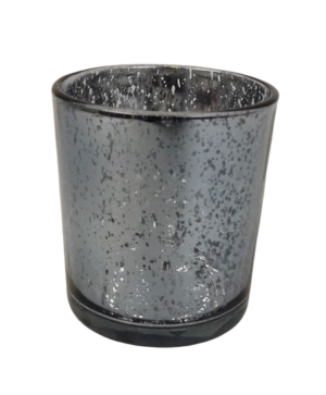 Glass Medium Silver Candle Holder 7 x 9cm-0