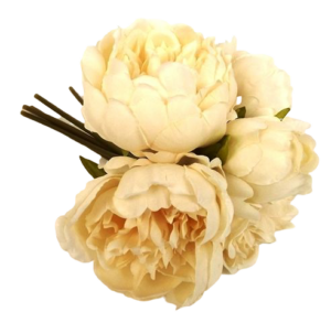 28cm Light Peach Peony Posy-0