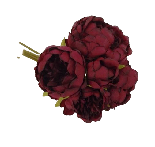 28cm Bordeaux Peony Posy-0