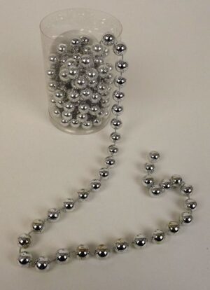14mm Pearl Bead Chain - Silver x 3mtrs-0