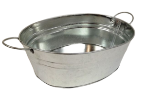 26cm Galvanised Oval Bowl W/Ears-0