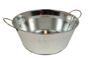 24cm Galvanised Round Bowl W/Ears-0