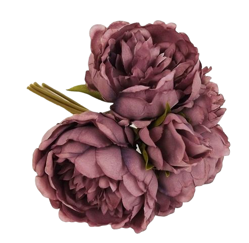 28cm Mauve Peony Posy x 5 Heads-0