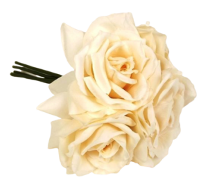 27cm Open Rose x 5 Heads Posy Light Peach-0