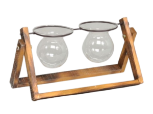 Pc. Frame W/2 Glass Hangers Natural 25.5X 14 Cm-0