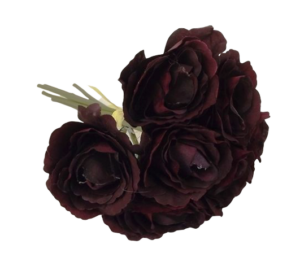 26cm Open Rose x 7 Heads Bordeaux-0