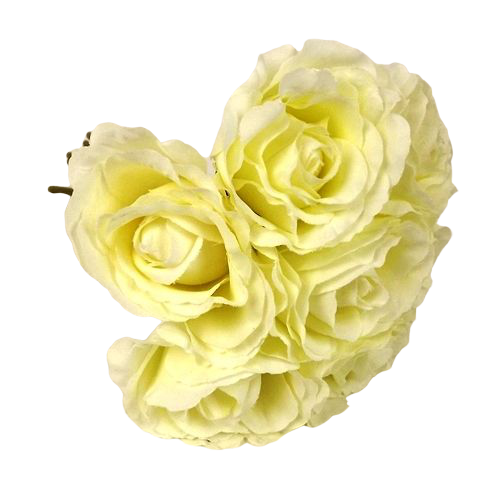26cm Open Rose x 7 Heads Cream-0