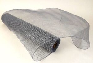 Eleganza Deco Mesh 53cm x 9.1m (10yds) Metallic Silver-0