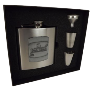 Hipflask W/2 Cups & Funnel 'Best Man'-0