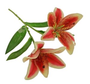 46cm Tiger Lily Spray Burgundy-0