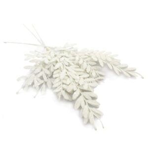 40cm Berberis Spray Glittered White-0