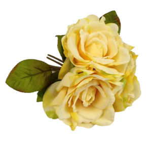 24cm Yellow Open Rose Posy-0
