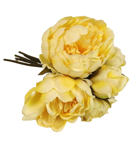 28cm Yellow Peony Posy-0