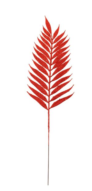 54cm Glittered Lady Fern Red-0