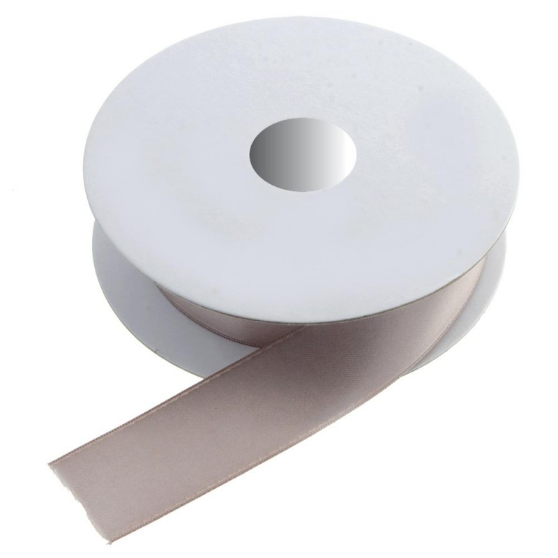 25mm x 20mtr Double Faced Satin Silver-0
