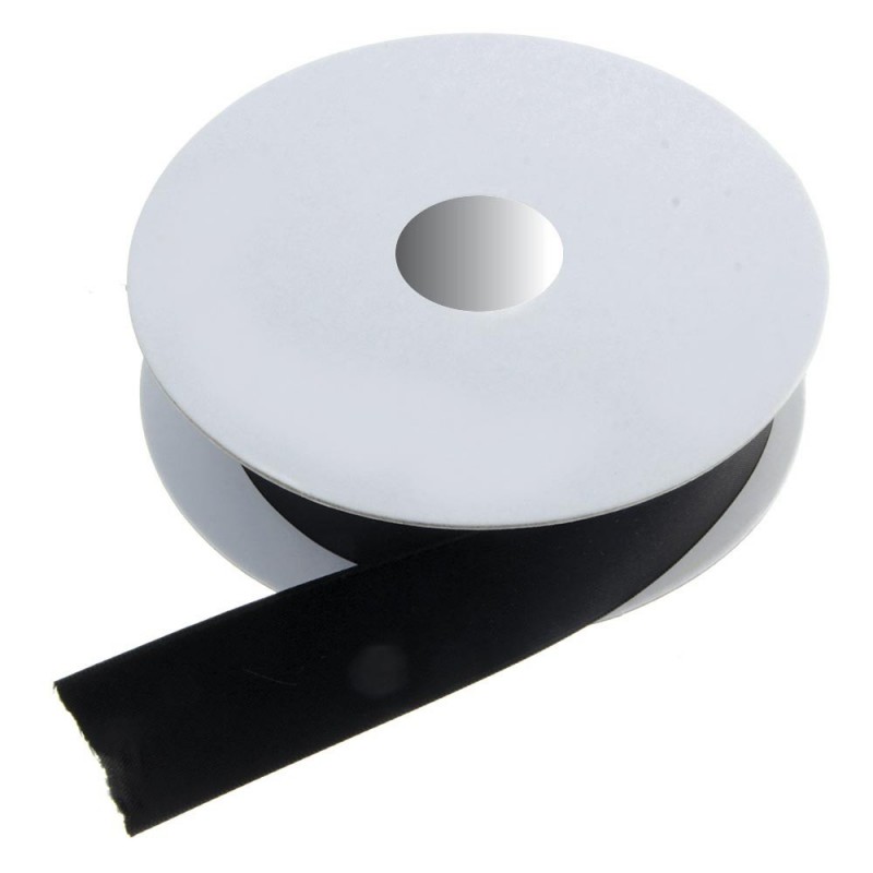25mm x 20mtr Double Faced Satin Black-0