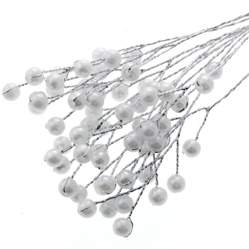 Bead Bunch 6mm White x 12 Stems-0