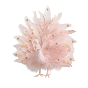 42cm Fabric Standing Peacock Pink-0