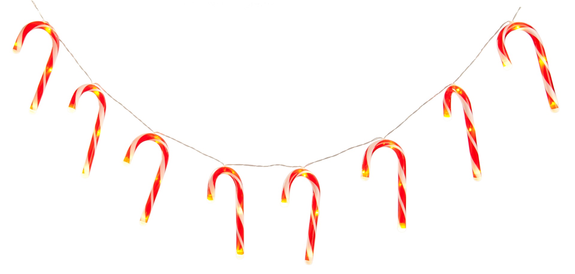 Set Of 10 B/O Candy Cane String Lights-0