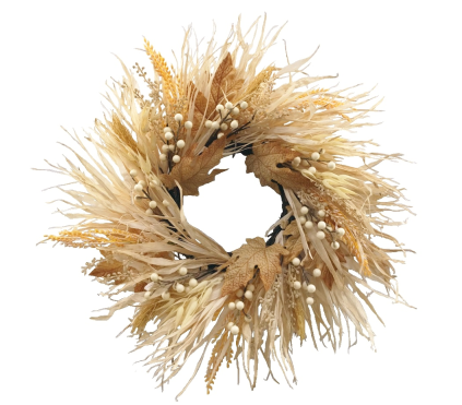 50cm Autumn Grass Foliage Wreath-0